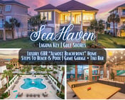 SeaHaven" @ Laguna Key | Luxury 6BR "Almost Beachfront" Home | Steps To Beach & Pool | Game Garage | Tiki Bar | Sleeps 16