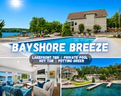 Bayshore Breeze" | Stunning Lakefront Views*Hot Tub*Boat Slip*Putting Green*Arcade Games