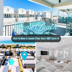 Some Beach" West Side Cottages HH | Steps To Beach & Lagoon | Pool & Pocket Gulf Views | Fishing Pier | 4BR | Sleeps 14
