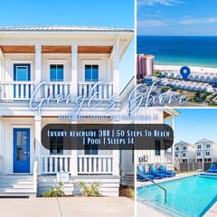 GeorgE's Shore" | Ocean's Edge #6 | Luxury Beachside 3BR Home | Pool | 50 Steps To Beach | Gulf Views | Sleeps 14 | Dog Friendly