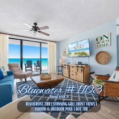 Bluewater #1103" | Beachfront 3BR | Stunning Gulf Views | Indoor & Outdoor Pool | Hot Tub | Gym | Sleeps 10