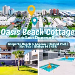 Oasis Beach Cottage @ Lost Dunes #S | 100 Steps To Beach, Heated Pool, Hot Tub, 4BR, Sleeps 14