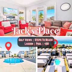 Jack's Place" | Gulf Views*Steps To Beach & Lagoon*Pool*Pier*4BR*West Side Cottages