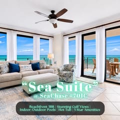 SeaChase #701C" | 3BR Beachfront*Stunning Gulf Views*Indoor & Outdoor Pools*Hot Tubs*Gym*Premium Amenities*Sleeps 6