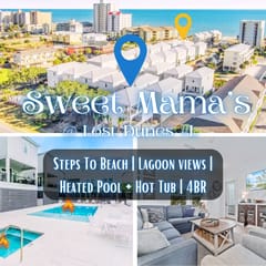 Sweet Mama's @ Lost Dunes #L" | Beach & Lagoon! Lagoon Views*Heated Pool*Hot Tub*3 Minute Walk To Beach*4BR/4BA*Sleeps 12