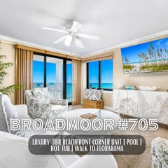 Broadmoor #705" | 3BR Luxury Beachfront Corner Unit | Stunning Gulf Views | Pool | Hot Tub | Gym | Sleeps 8