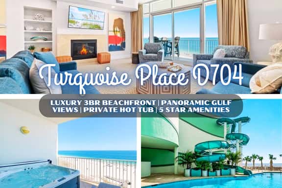 Turquoise Place #D704" | Luxury Beachfront 3BR*Stunning 7th Floor Gulf Front Views*Private Hot Tub*5 Star Amenities*Lazy River*Water Slide*Putting Green*On Site Restaurants*Sleeps 8 - Image 1