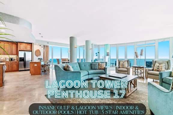 Penthouse 17 @ Lagoon Tower" | Luxury Waterfront 5BR Penthouse*Insane Views*100 Steps To Beach*Outdoor Pool*Heated Indoor Pool*Hot Tub*3700 Sq Ft*Sleeps 10 - Image 1