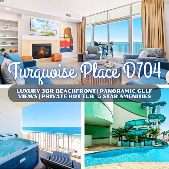 Turquoise Place #D704" | Luxury Beachfront 3BR*Stunning 7th Floor Gulf Front Views*Private Hot Tub*5 Star Amenities*Lazy River*Water Slide*Putting Green*On Site Restaurants*Sleeps 8 - Image 1