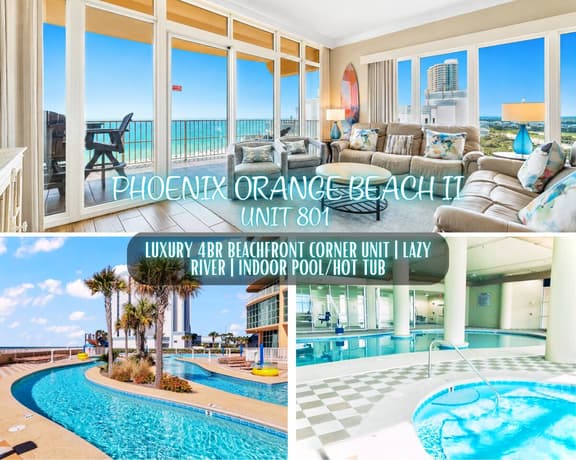 Phoenix Orange Beach II #801" | Luxury Beachfront 4BR Corner Unit | Sweeping Gulf Views | Lazy River | Water Slide | Indoor Pool & Hot Tub | Gym | Sleeps 14 - Image 1
