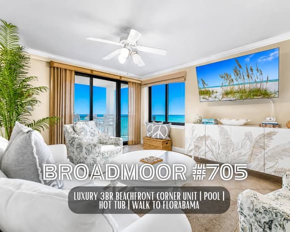 Broadmoor #705" | 3BR Luxury Beachfront Corner Unit | Stunning Gulf Views | Pool | Hot Tub | Gym | Sleeps 8 - Image 1